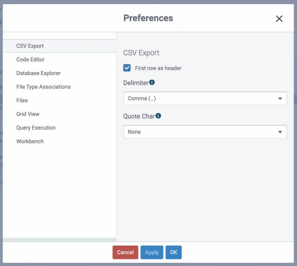 How to change the delimiter before export data in Coginiti