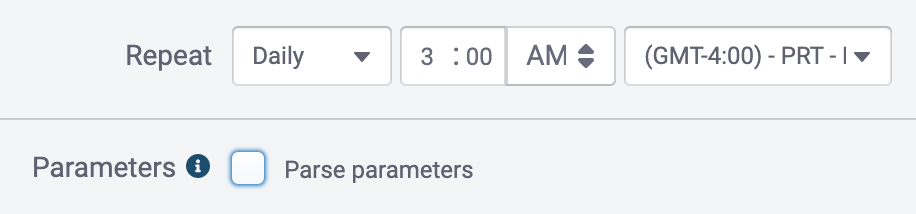 Scheduled query parameters