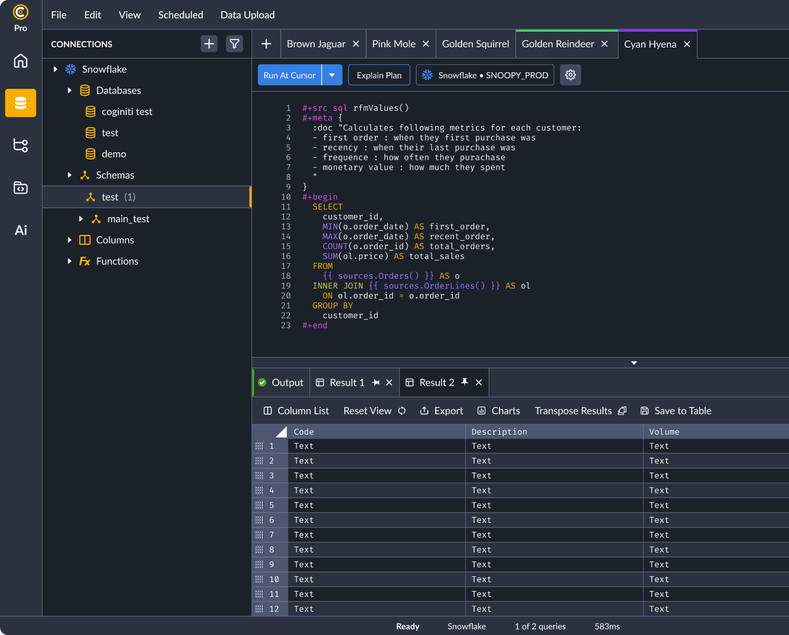 Analyze data from Greenplum with Coginiti’s unique SQL tools