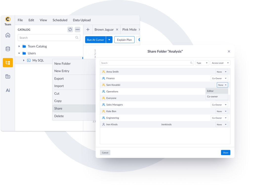 Coginiti Team: Collaborative SQL Data Workspace